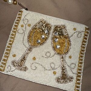 Beaded Champagne Glass Small Bag